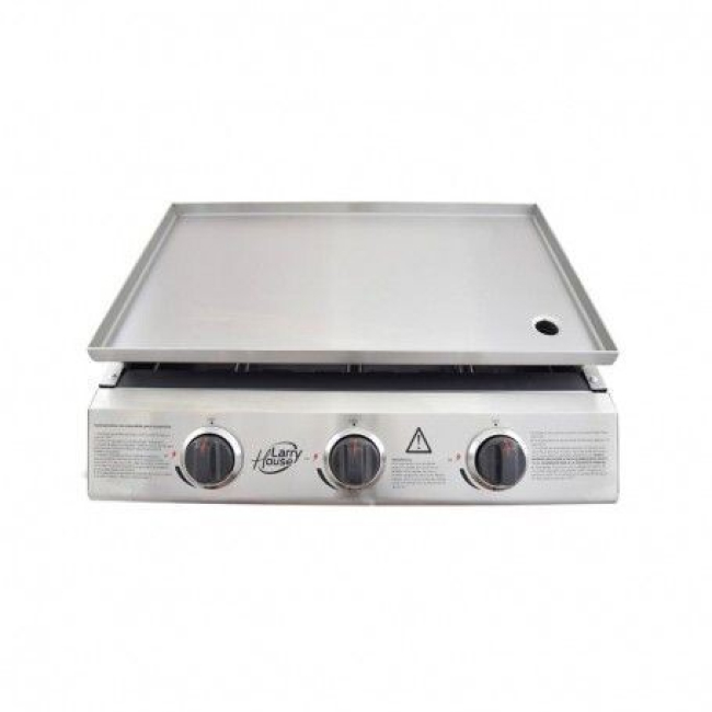 Plancha de asar 3 fuegos inoxidable Larryhouse